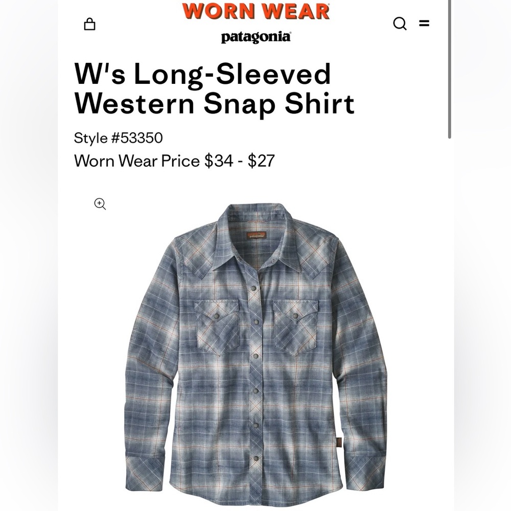 Patagonia Women's Long-Sleeve Plaid Snap Shirt – Slate Blue